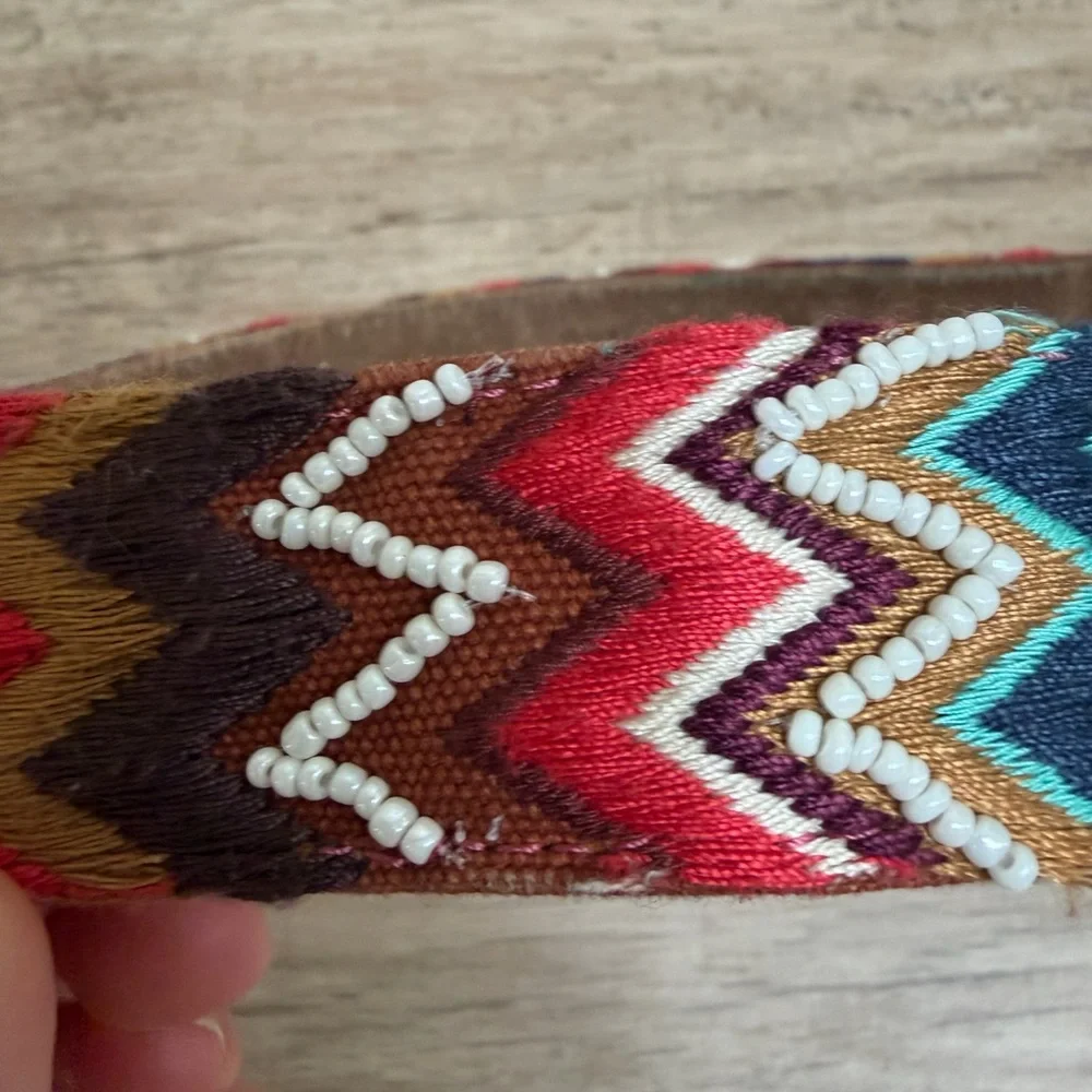 Lucky Brand Multicolor Zigzag Belt